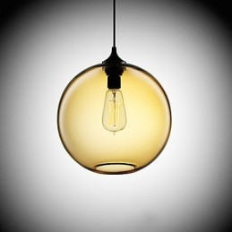 Modernt Glas Taklampa I Rund Brun Bubbla Design