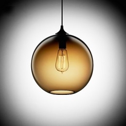 Modernt Glas Taklampa I Rund Brun Bubbla Design