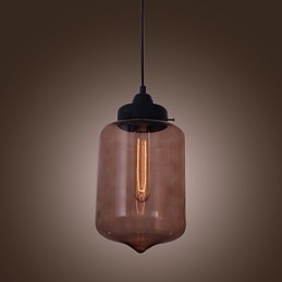70W Modernt Glas Taklampa I Transparent Flaskdesign
