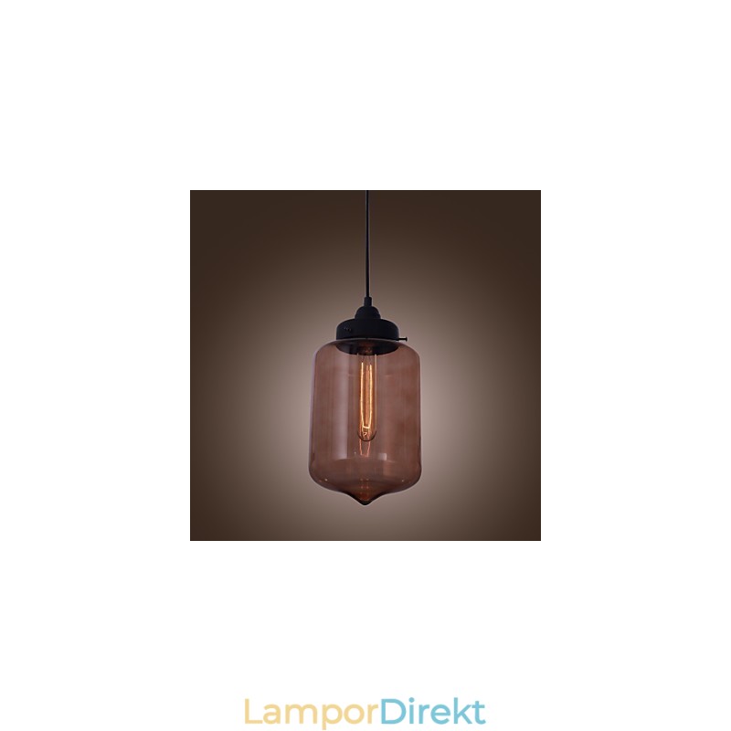 70W Modernt Glas Taklampa I Transparent Flaskdesign