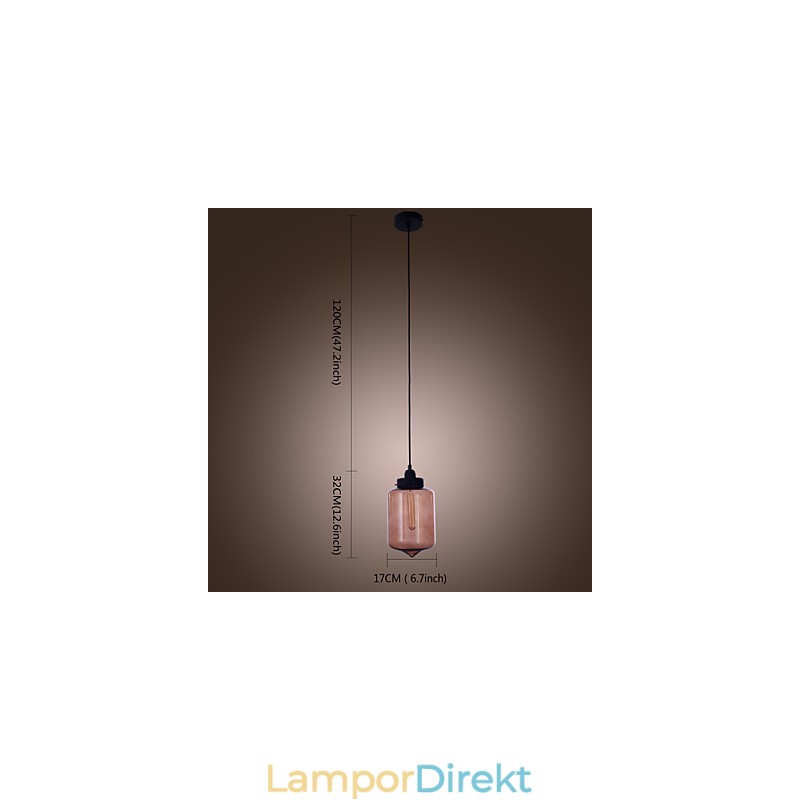 70W Modernt Glas Taklampa I Transparent Flaskdesign