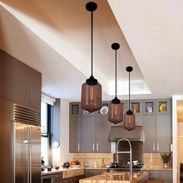 70W Modernt Glas Taklampa I Transparent Flaskdesign