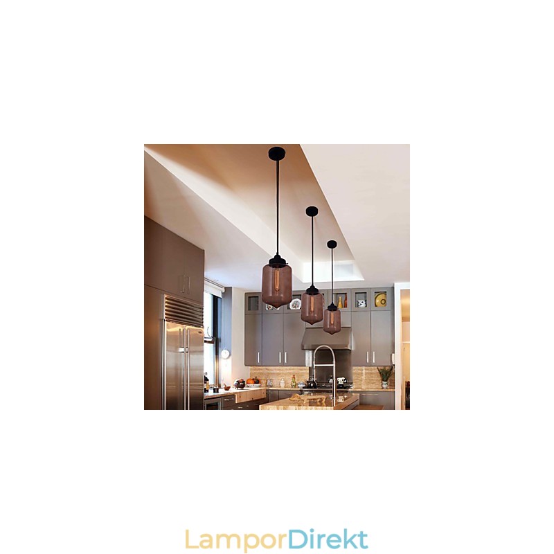 70W Modernt Glas Taklampa I Transparent Flaskdesign