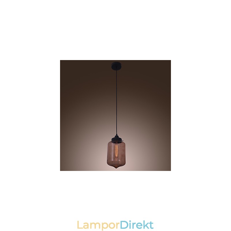 70W Modernt Glas Taklampa I Transparent Flaskdesign