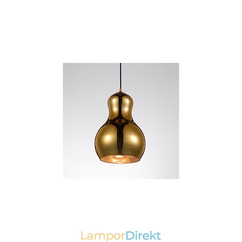 Kalebassformad Pendellampa 1 Ljus Modern Enkelhet Gyllene Krom Rose Guld Bärnsten Rökigt Grå Glas & Kolstål