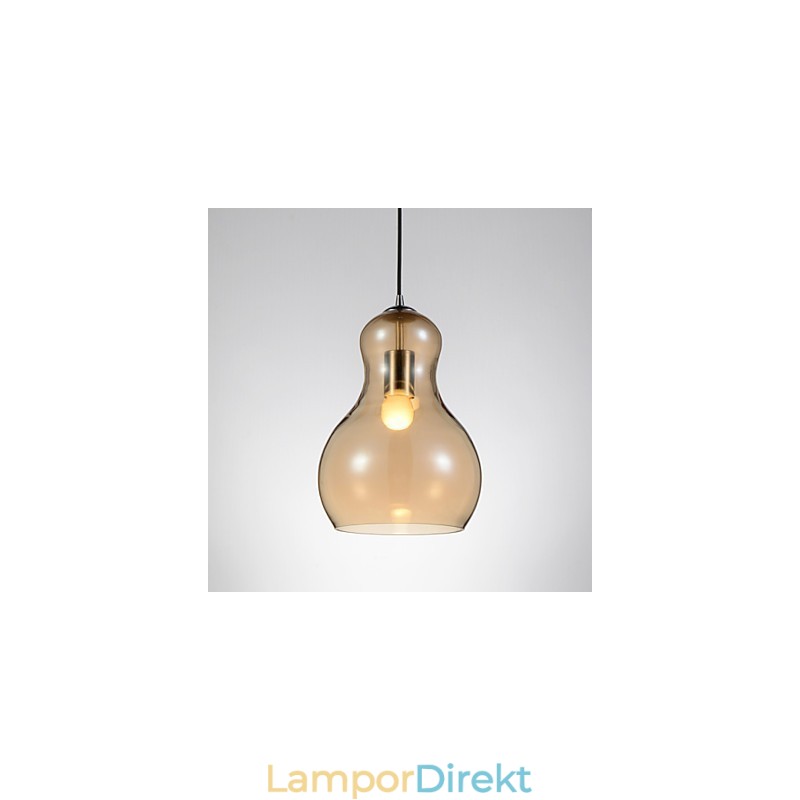 Kalebassformad Pendellampa 1 Ljus Modern Enkelhet Gyllene Krom Rose Guld Bärnsten Rökigt Grå Glas & Kolstål