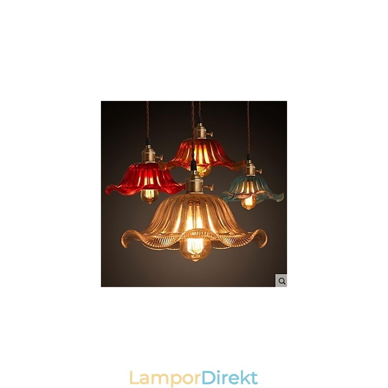 Kopparlocket Retro Old Shanghai Blomma Glaskrona