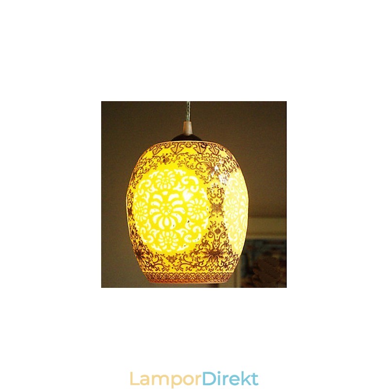 Retro Keramisk Lampa Lampa Trappa Blå Enkelhuvud Ljuskrona Creative