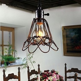 Amerikansk Land Industriell Vindlampa Retro Liten Ljuskrona Järnbur