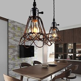 Amerikansk Land Industriell Vindlampa Retro Liten Ljuskrona Järnbur