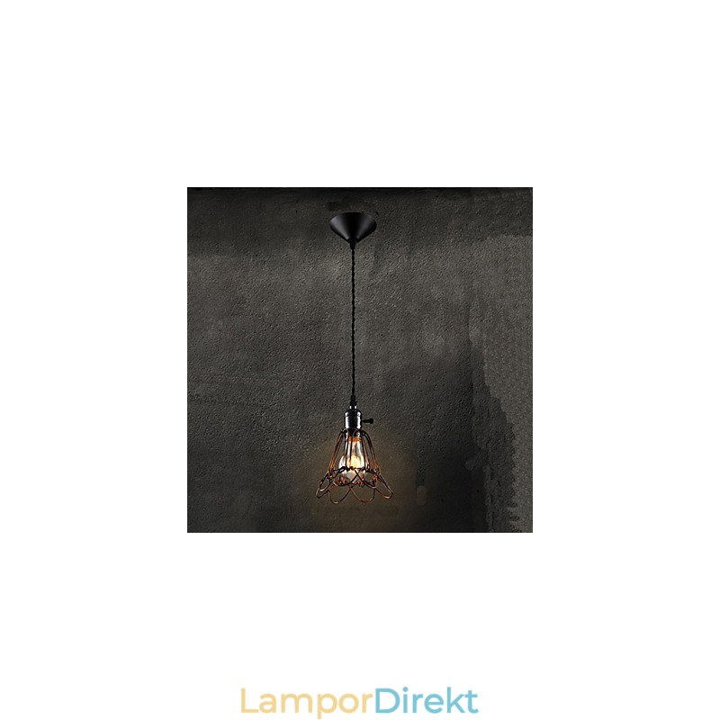 Amerikansk Land Industriell Vindlampa Retro Liten Ljuskrona Järnbur