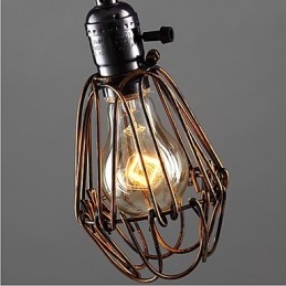 Amerikansk Land Industriell Vindlampa Retro Liten Ljuskrona Järnbur