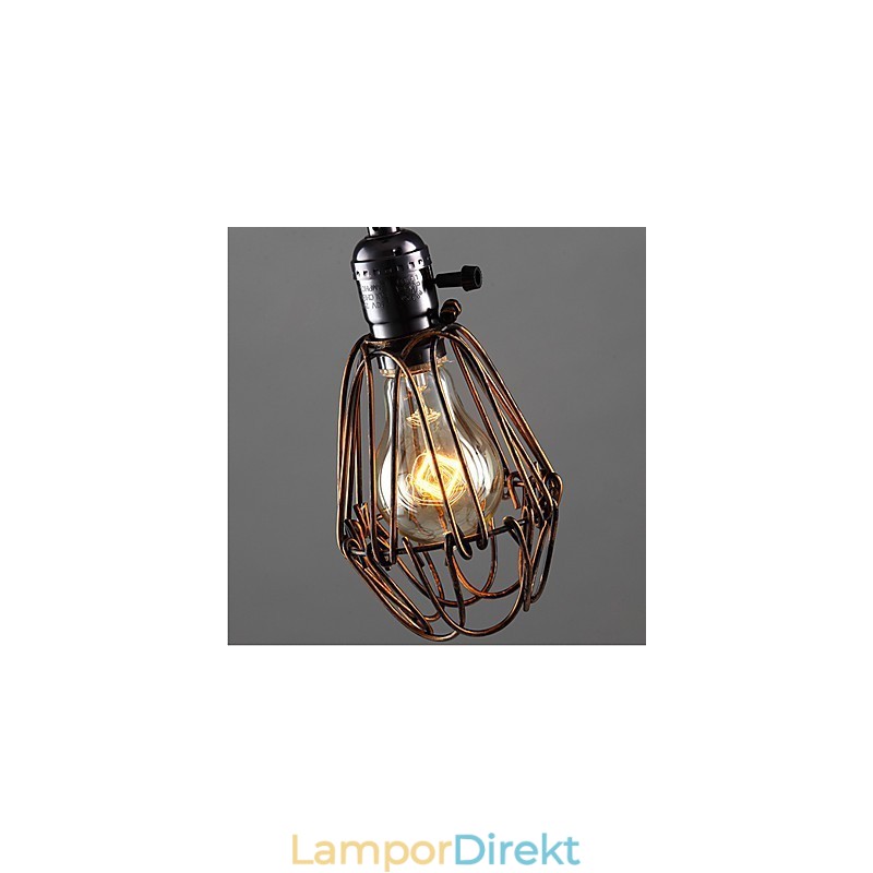 Amerikansk Land Industriell Vindlampa Retro Liten Ljuskrona Järnbur