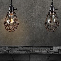 Amerikansk Land Industriell Vindlampa Retro Liten Ljuskrona Järnbur