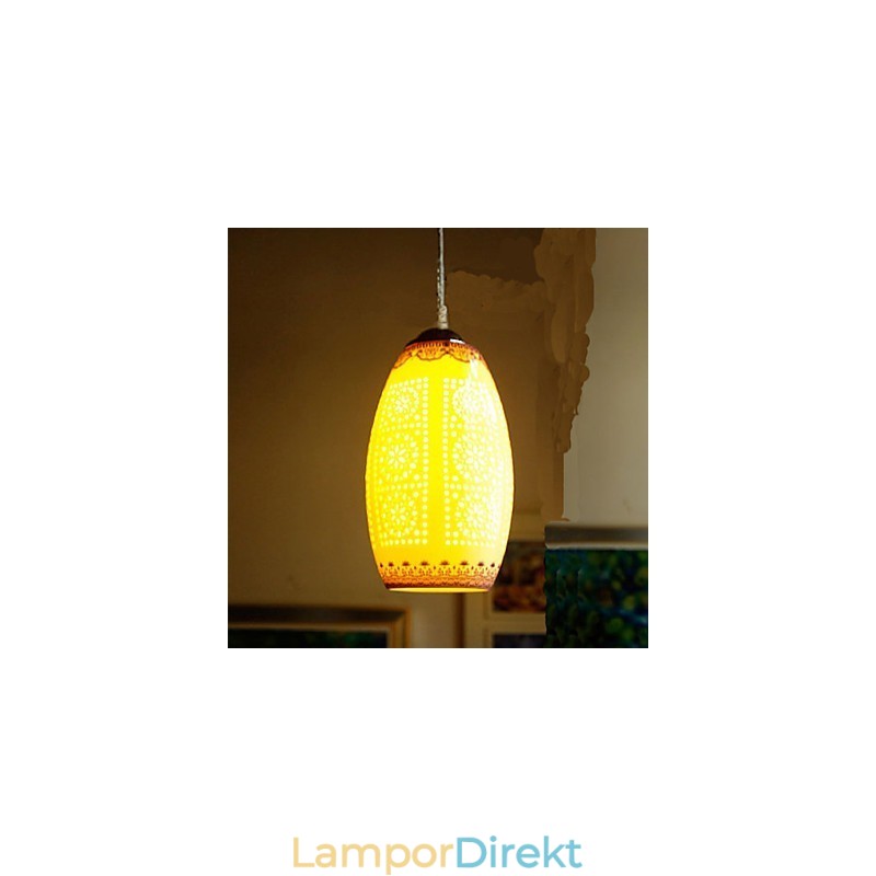 Retro Keramisk Lampa Lampa Trappa Blå Enkelhuvud Ljuskrona Creative