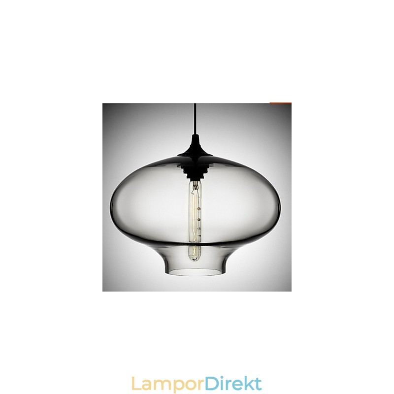 1 Ljus Modern Glas Vit Och Blå Transparent Pendellampa