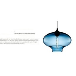 1 Ljus Modern Glas Vit Och Blå Transparent Pendellampa