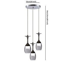 Pendellampor 3 Lampor Rund Bakplatta Modern Contemporary Metal