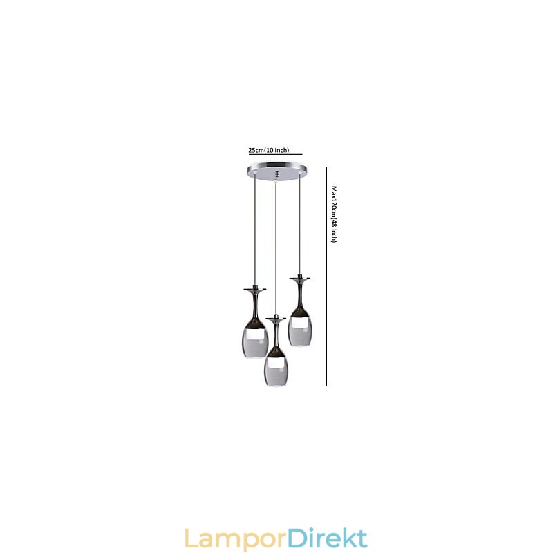 Pendellampor 3 Lampor Rund Bakplatta Modern Contemporary Metal