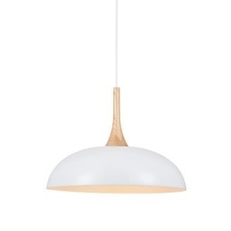 Mini Artistic Pendellampa 1 Ljus Modern Enkelhet Svart Vit Finish Aluminium & Wooden Droplight