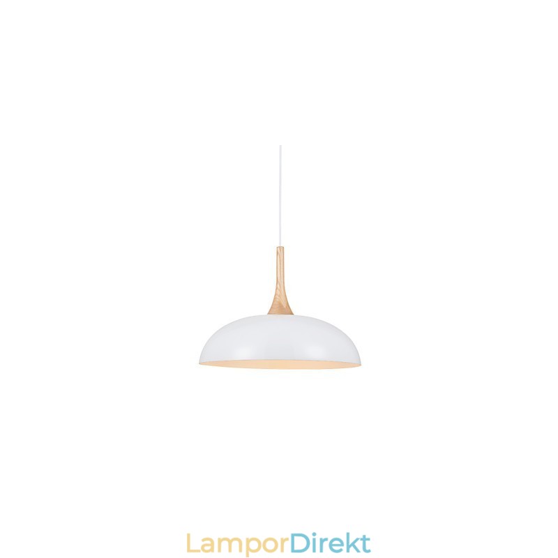 Mini Artistic Pendellampa 1 Ljus Modern Enkelhet Svart Vit Finish Aluminium & Wooden Droplight