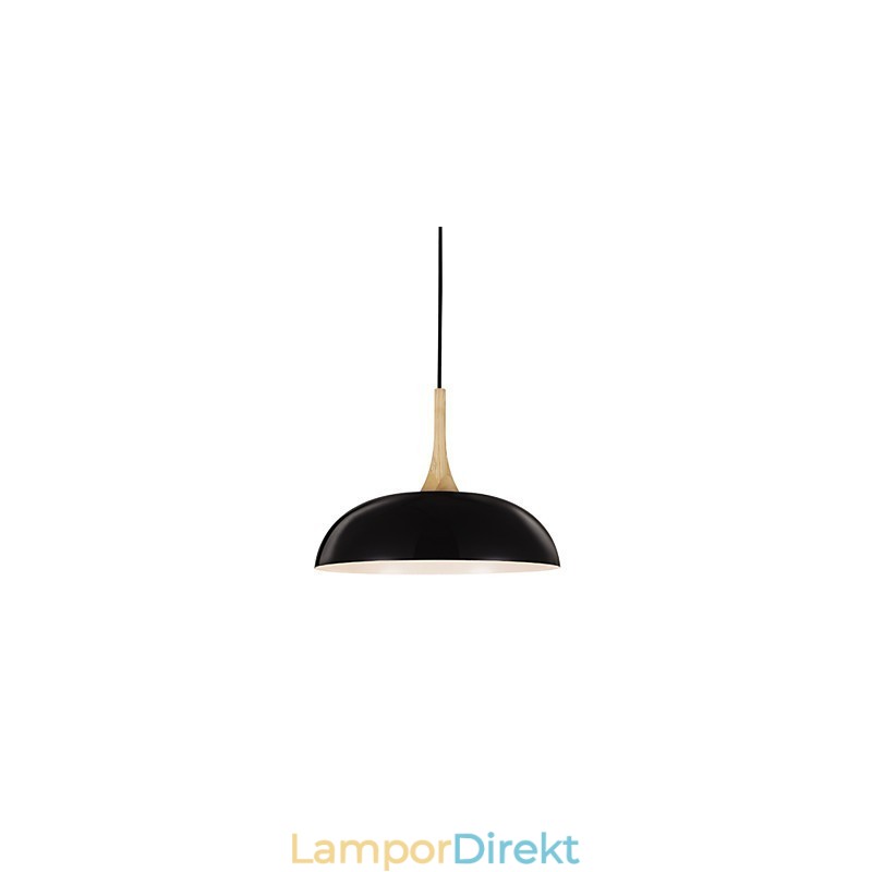 Mini Artistic Pendellampa 1 Ljus Modern Enkelhet Svart Vit Finish Aluminium & Wooden Droplight