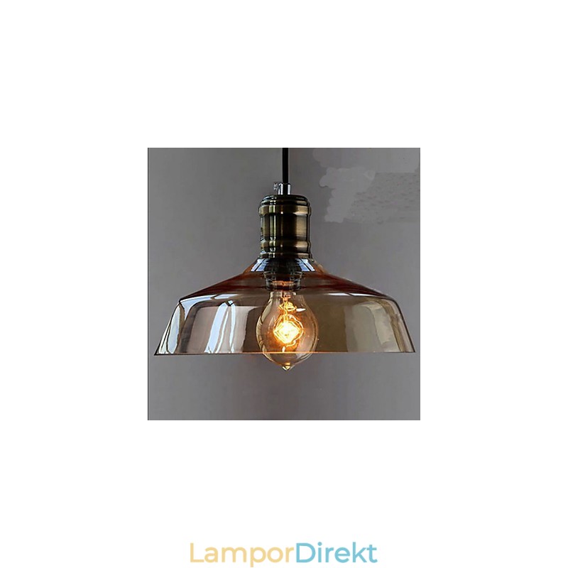 Enkel Retro Industriell Glashängande Lampa