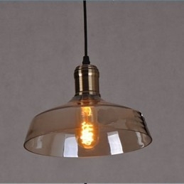 Enkel Retro Industriell Glashängande Lampa
