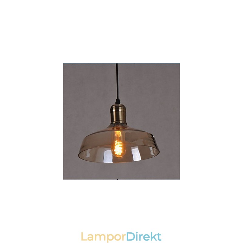 Enkel Retro Industriell Glashängande Lampa