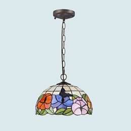 Landsbygdens Kreativa Konst Ljuskrona Av Målat Glas Som Återställer Antika Sätt Lampa Ljus