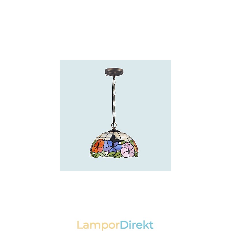Landsbygdens Kreativa Konst Ljuskrona Av Målat Glas Som Återställer Antika Sätt Lampa Ljus