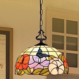 Landsbygdens Kreativa Konst Ljuskrona Av Målat Glas Som Återställer Antika Sätt Lampa Ljus