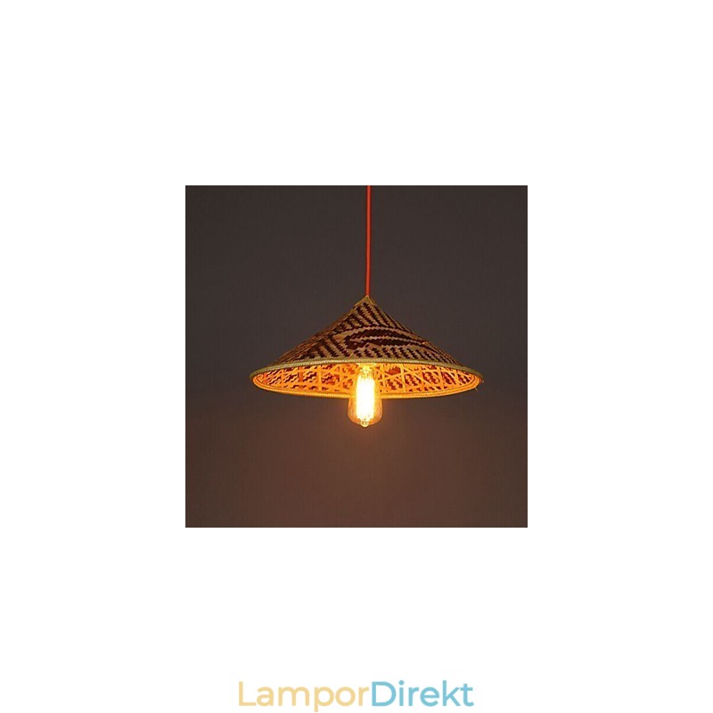 Bambu Hatt Ljuskrona Ljuskrona Lampa Fisk Människor Hattar