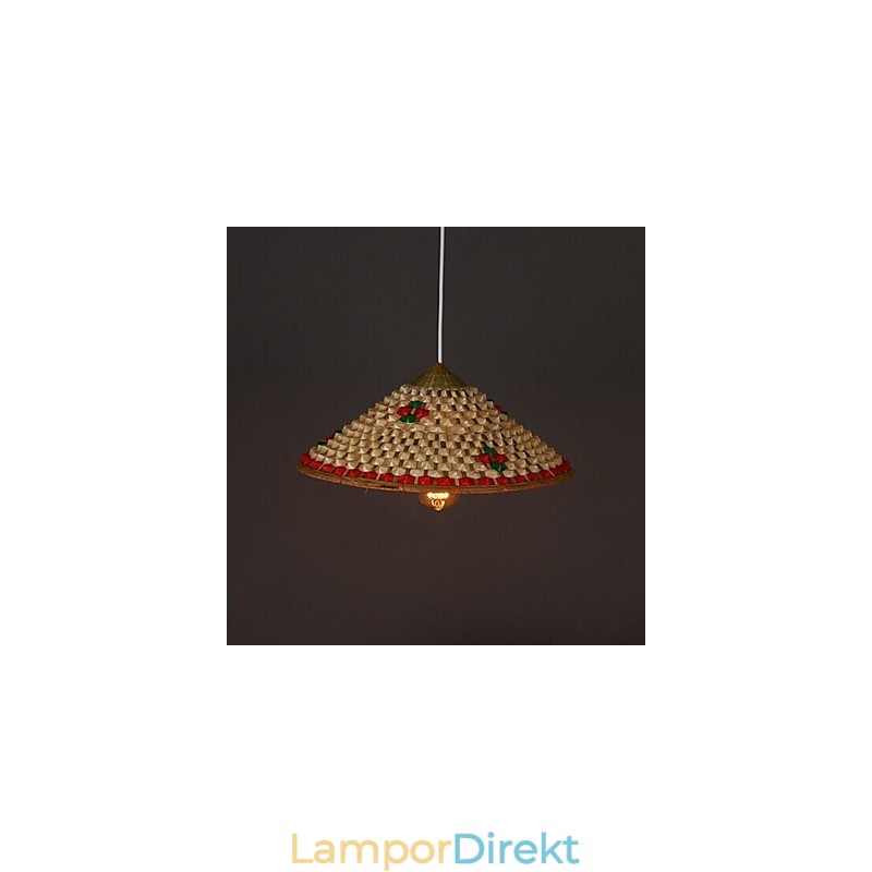 Kaffe Bambu Hattar Hatt Ljuskrona Lampa