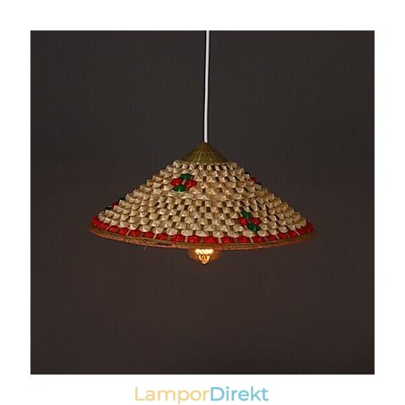 Kaffe Bambu Hattar Hatt Ljuskrona Lampa Kaffe Bambu Hattar Hatt Ljuskrona Lampa