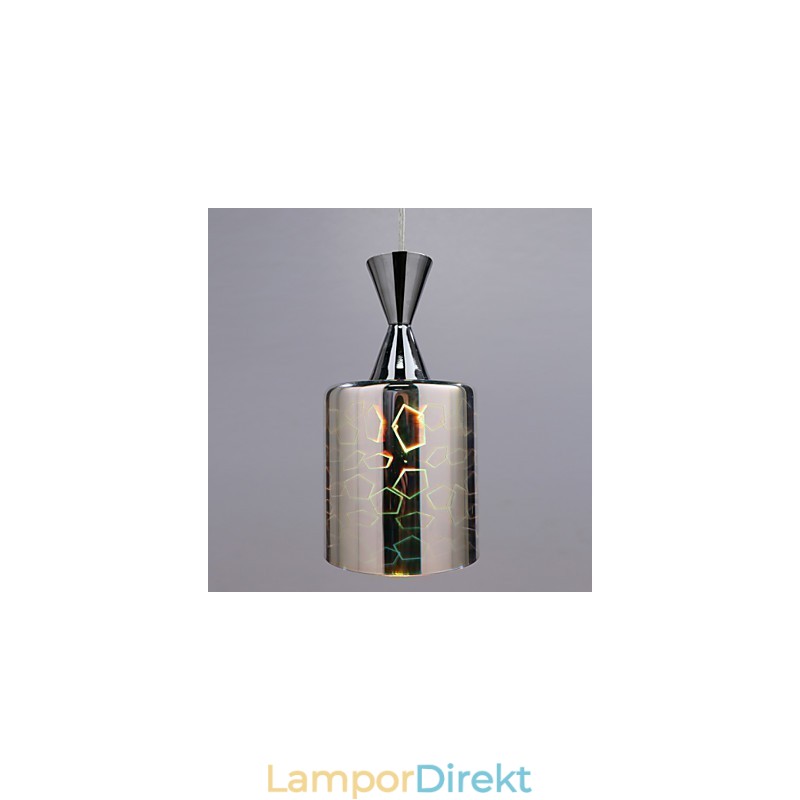 Drömlasergravering Förkromad Pendellampa L