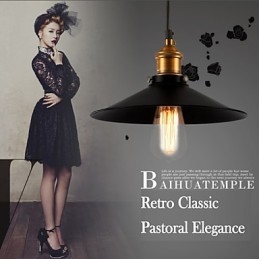 Europeisk Stil Retro Klassisk Hänglampa Metal Art Droplight Ge Glödlampa Diameter