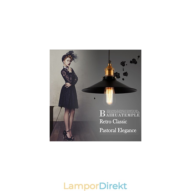 Europeisk Stil Retro Klassisk Hänglampa Metal Art Droplight Ge Glödlampa Diameter