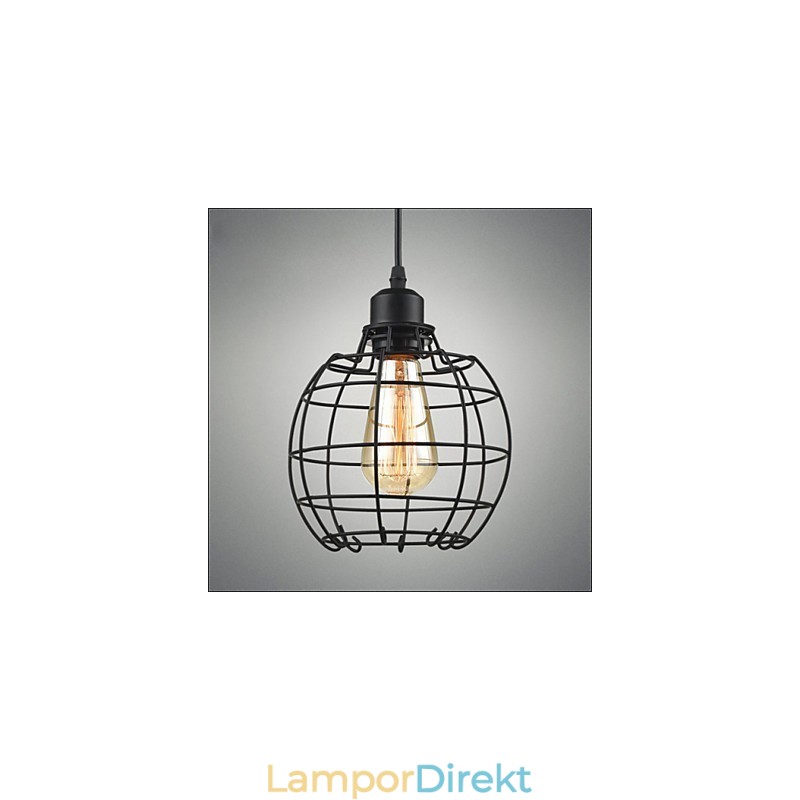 Edison Taklampa Ljuskrona Trådbur Hängande Tak Lampskärm
