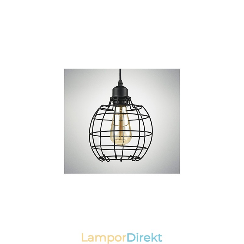 Edison Taklampa Ljuskrona Trådbur Hängande Tak Lampskärm