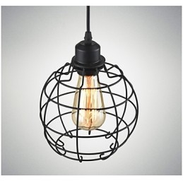 Edison Taklampa Ljuskrona Trådbur Hängande Tak Lampskärm