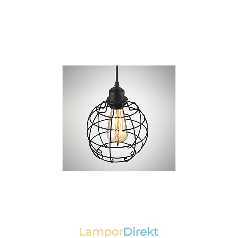 Edison Taklampa Ljuskrona Trådbur Hängande Tak Lampskärm