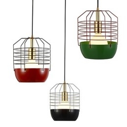 Mini Artistic Spider Web Pendellampa 1 Ljus Mordern Enkelhet Finish Svart Vit Grön Röd Kolstål Droplight