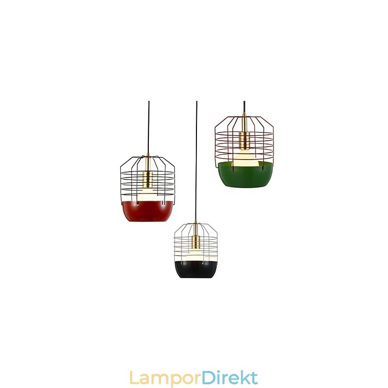 Mini Artistic Spider Web Pendellampa 1 Ljus Mordern Enkelhet Finish Svart Vit Grön Röd Kolstål Droplight