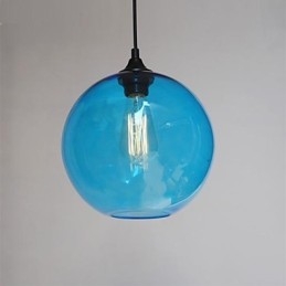 Modernt Glashänge I Rund Blå Bubbladesign