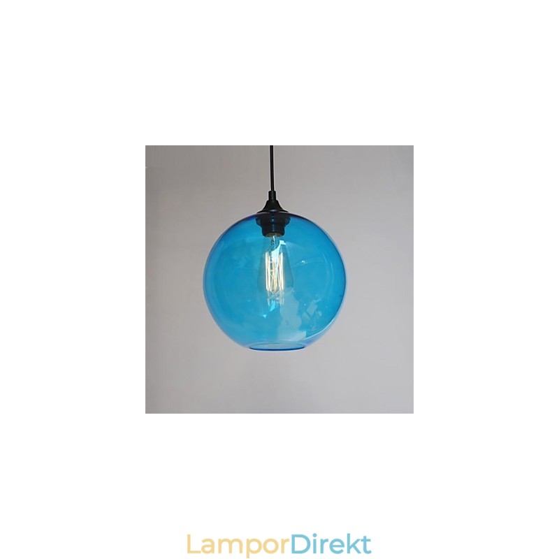 Modernt Glashänge I Rund Blå Bubbladesign