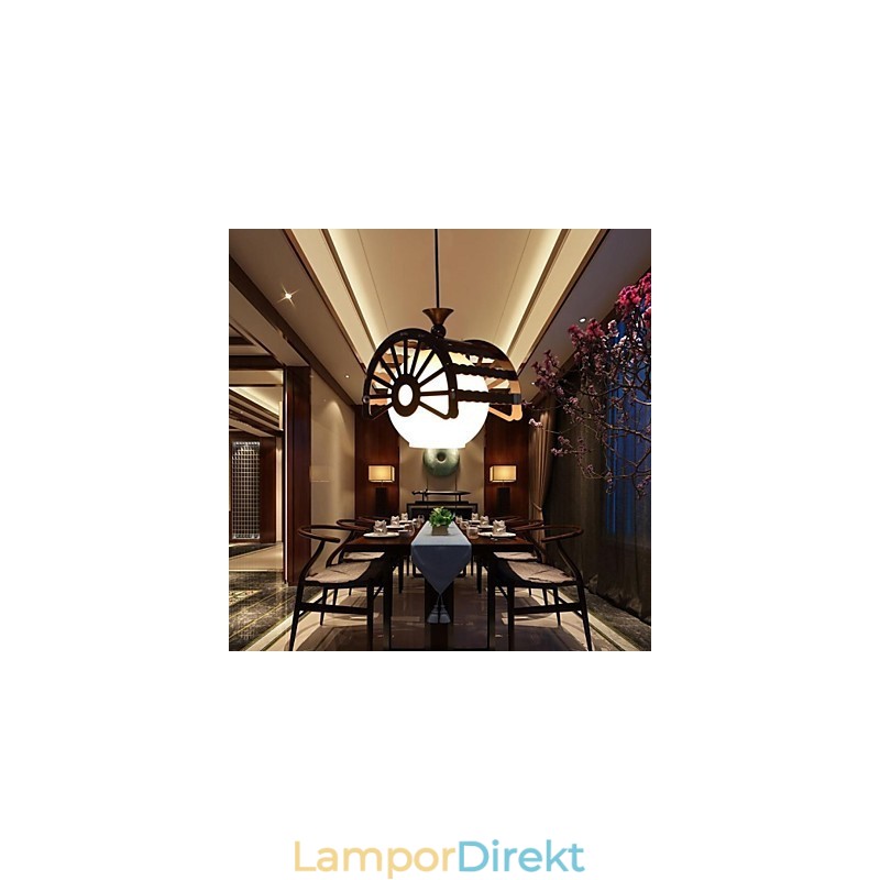 Modern Retrostil Av De Gamla För Klassisk Trä Ljuskrona Lampbelysning