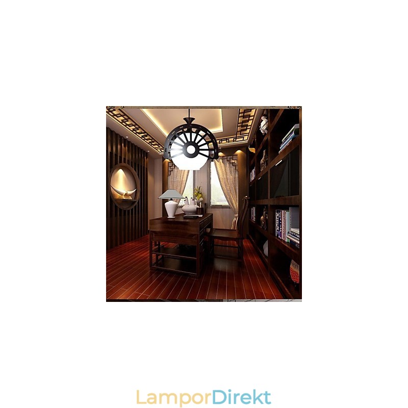 Modern Retrostil Av De Gamla För Klassisk Trä Ljuskrona Lampbelysning
