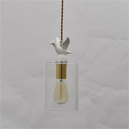 Kreativ Fågel Ljuskrona Taklampa Med Glasskärm