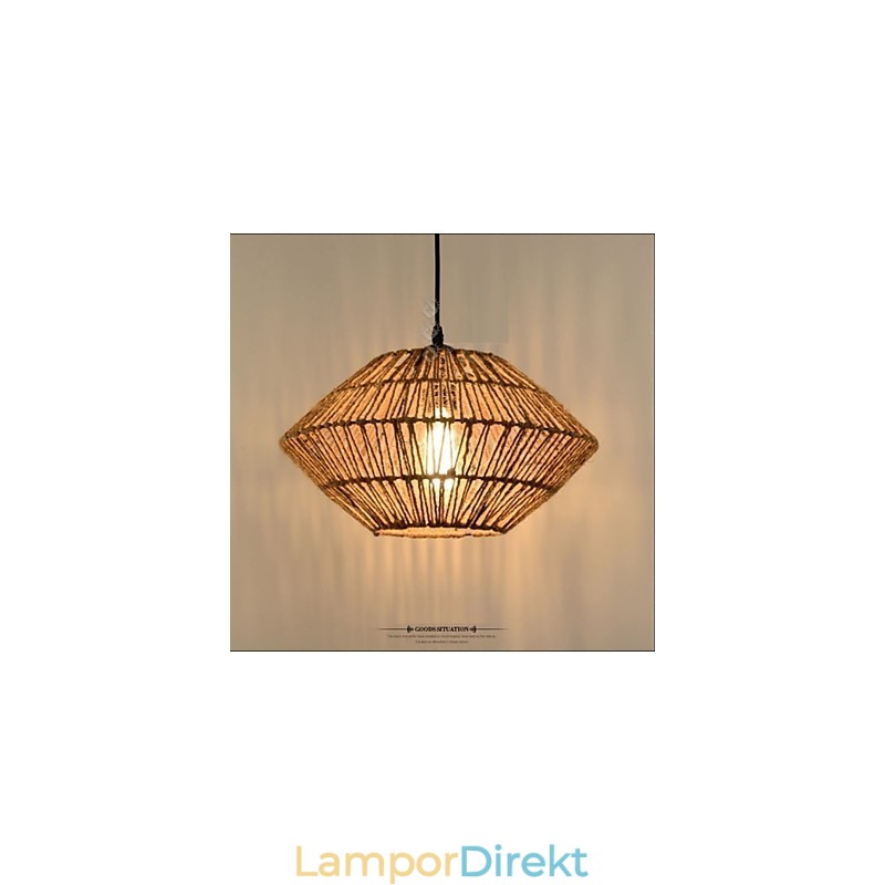 Vintage Reptillverkad Taklampa Med Ett Ljus